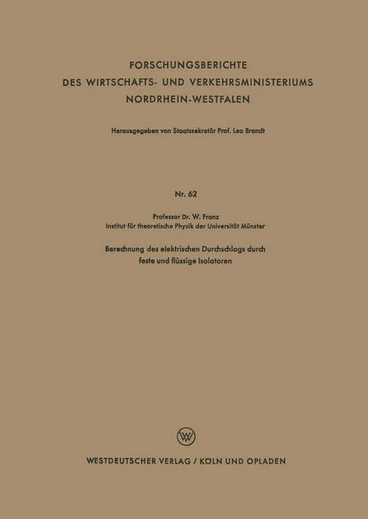 Produktbild: Berechnung des elektrischen Durchschlags durch feste und fl&uuml;ssige Isolatoren