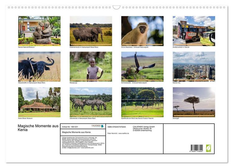 Produktbild: Magische Momente aus Kenia (Wandkalender 2026 DIN A2 quer), CALVENDO Monatskalender
