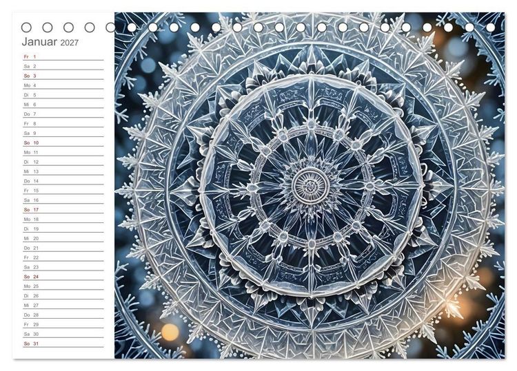 Produktbild: Natural Mandalas - Kraftvolle KI Mandalas aus Naturmaterialien (Tischkalender 2027 DIN A5 quer), CALVENDO Monatskalender