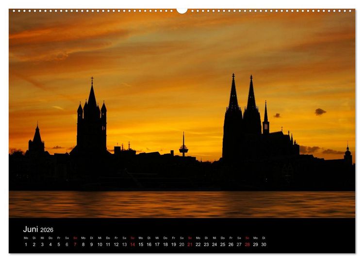 Produktbild: k&ouml;ln dunkel bunt - Die Stadt in anderem Licht! (hochwertiger Premium Wandkalender 2026 DIN A2 quer), Kunstdruck in Hochglanz