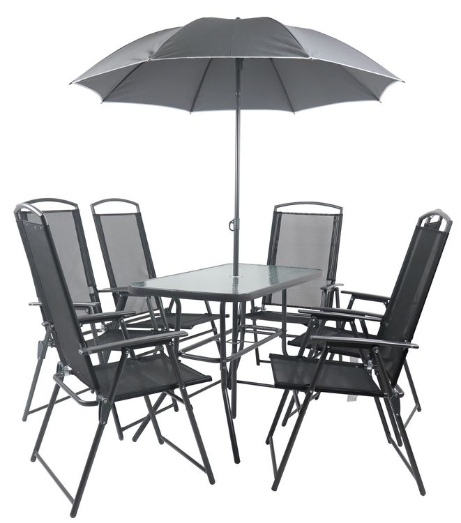 Produktbild: 7-tlg Sitzgruppe Gartenm&ouml;bel Tisch St&uuml;hle Set 110