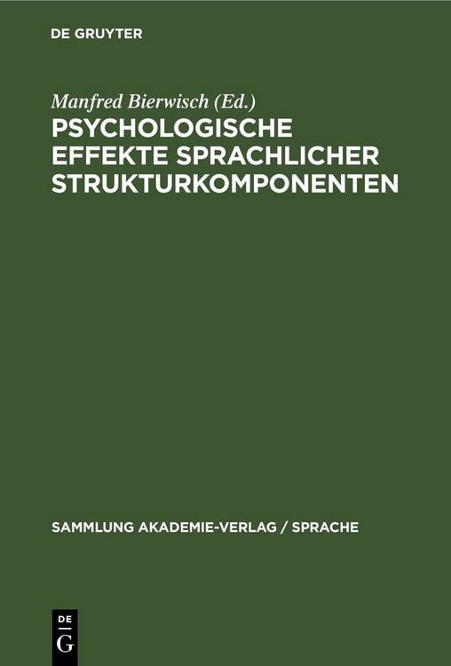 Produktbild: Psychologische Effekte sprachlicher Strukturkomponenten