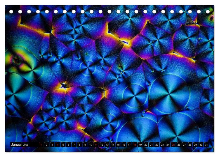 Produktbild: Mikrokristalle in polarisiertem Licht (Tischkalender 2026 DIN A5 quer), CALVENDO Monatskalender