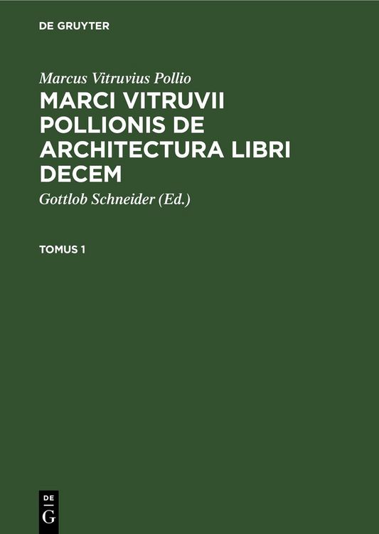 Produktbild: Marci Vitruvii Pollionis De architectura libri decem. Tomus 1