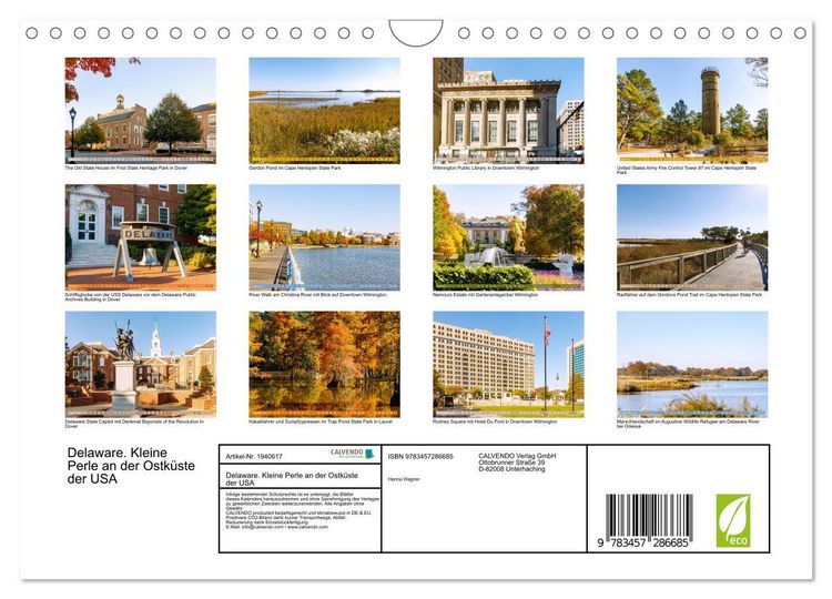 Produktbild: Delaware. Kleine Perle an der Ostk&uuml;ste der USA (Wandkalender 2026 DIN A4 quer), CALVENDO Monatskalender