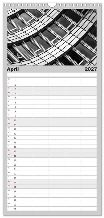 Produktbild: Familienplaner 2027 - Architektur - Fassaden im Detail 2027 mit 5 Spalten (Wandkalender, 21 x 45 cm) CALVENDO