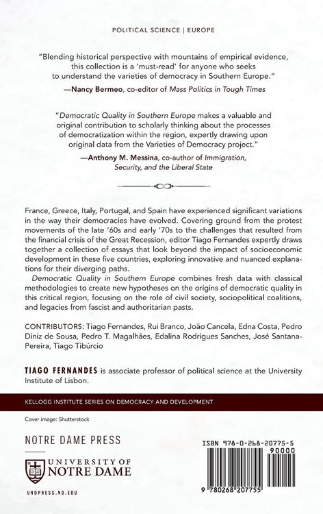 Produktbild: Democratic Quality in Southern Europe
