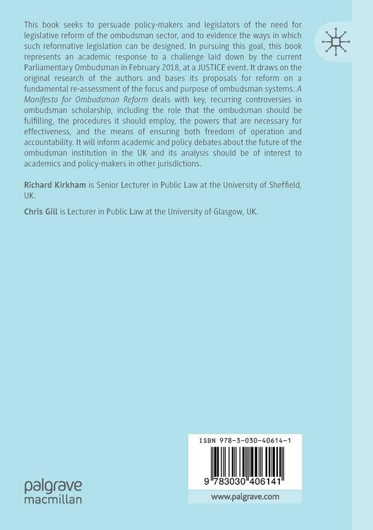 Produktbild: A Manifesto for Ombudsman Reform