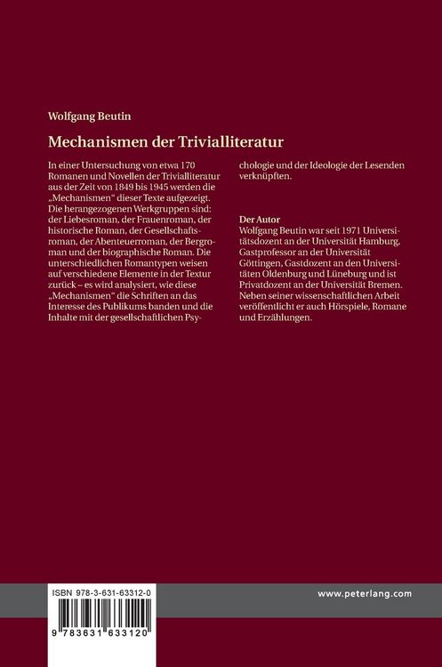 Produktbild: Mechanismen der Trivialliteratur