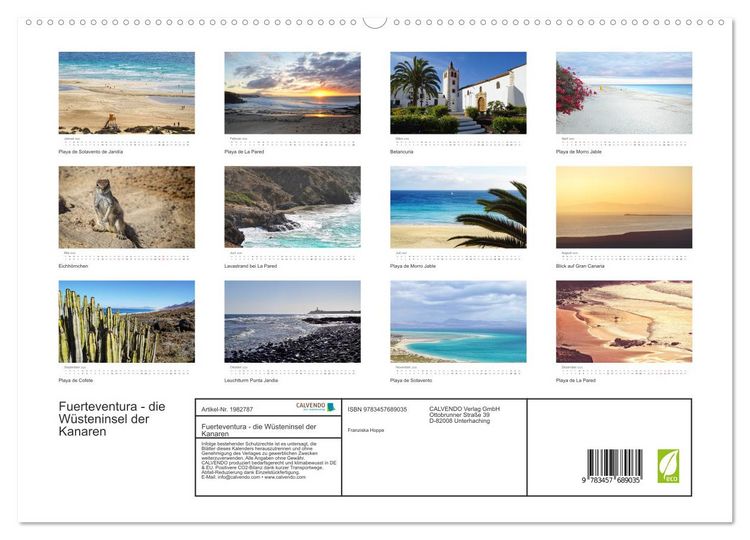 Produktbild: Fuerteventura - die W&uuml;steninsel der Kanaren (hochwertiger Premium Wandkalender 2026 DIN A2 quer), Kunstdruck in Hochglanz