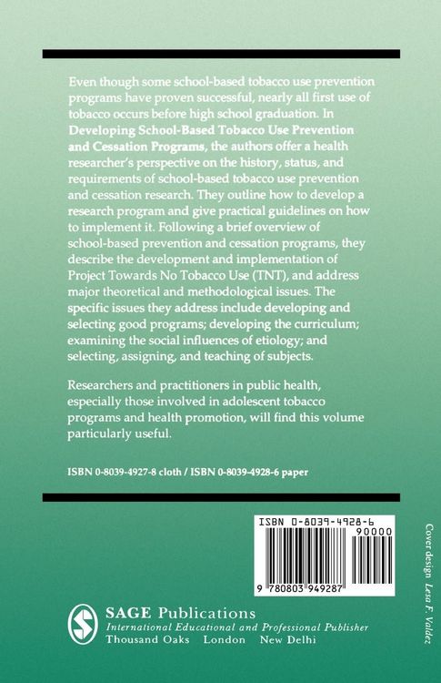 Produktbild: Developing School-Based Tobacco Use Prevention and Cessation Programs
