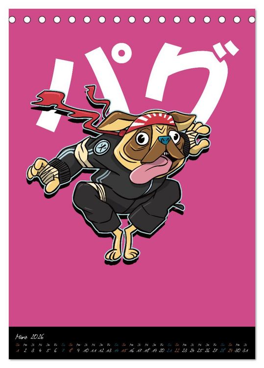 Produktbild: Gef&auml;hrliche Tier Samurai (Tischkalender 2026 DIN A5 hoch), CALVENDO Monatskalender