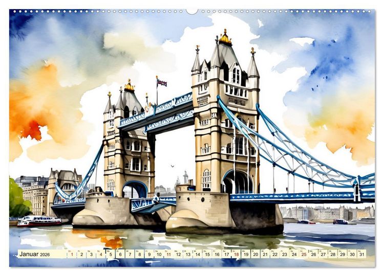 Produktbild: London - Metropole auf der Insel (hochwertiger Premium Wandkalender 2026 DIN A2 quer), Kunstdruck in Hochglanz