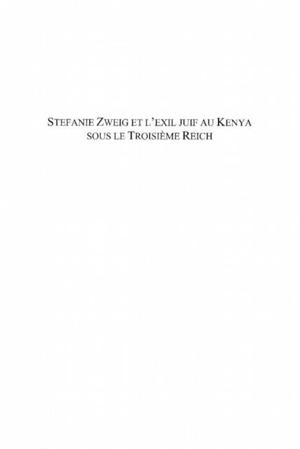 Produktbild: Stefanie zweig et l'exil juif au kenya sous le troisEme reic