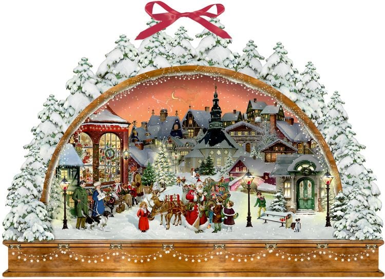 Produktbild: Wand-Adventskalender &ndash; Nostalgischer Lichterbogen