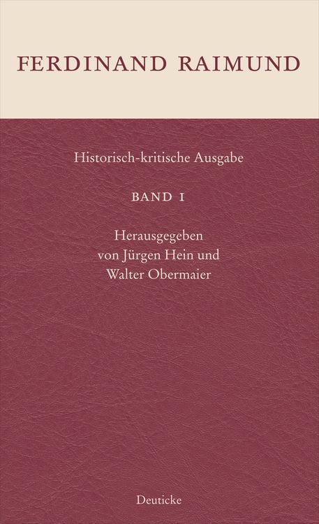 Bild vom Artikel Historisch-kritische Ausgabe Band 1 vom Autor Ferdinand Raimund