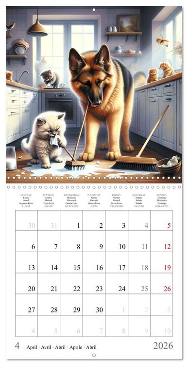 Produktbild: Des amis inhabituels (Calendrier mural carr&eacute; 2026 30x30 cm) Calendrier double avec une page pour vos prises de notes