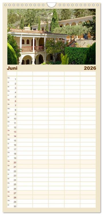 Produktbild: Familienplaner 2026 - Zauberhaftes Zypern mit 5 Spalten (Wandkalender, 21 x 45 cm) CALVENDO