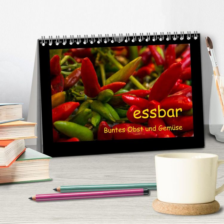 Produktbild: essbar &ndash; Buntes Obst und Gem&uuml;se (Tischkalender 2026 DIN A5 quer), CALVENDO Monatskalender