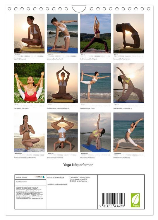 Produktbild: Yoga K&ouml;rperformen (Wandkalender 2026 DIN A4 hoch), CALVENDO Monatskalender