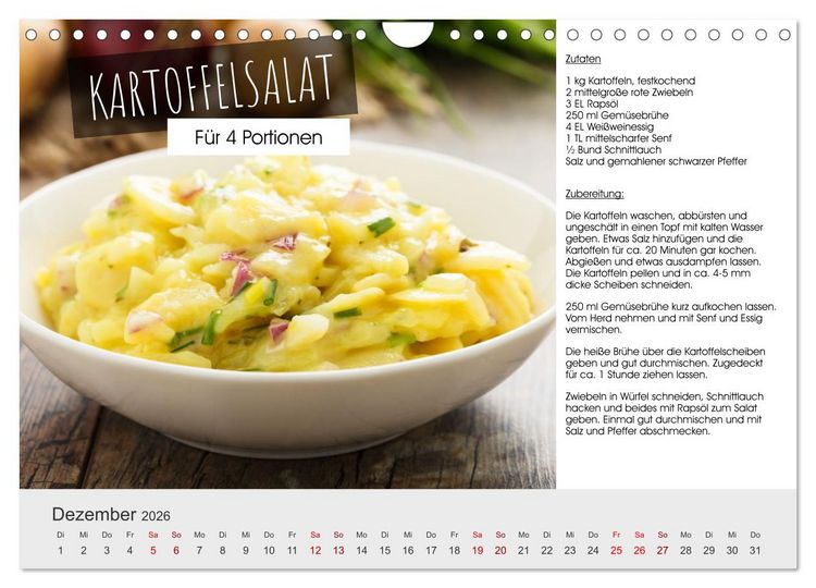 Produktbild: Vegetarisch - leicht und lecker (Wandkalender 2026 DIN A4 quer), CALVENDO Monatskalender