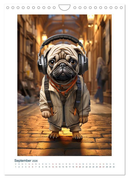 Produktbild: Der kleine Mops (Wandkalender 2026 DIN A4 hoch), CALVENDO Monatskalender