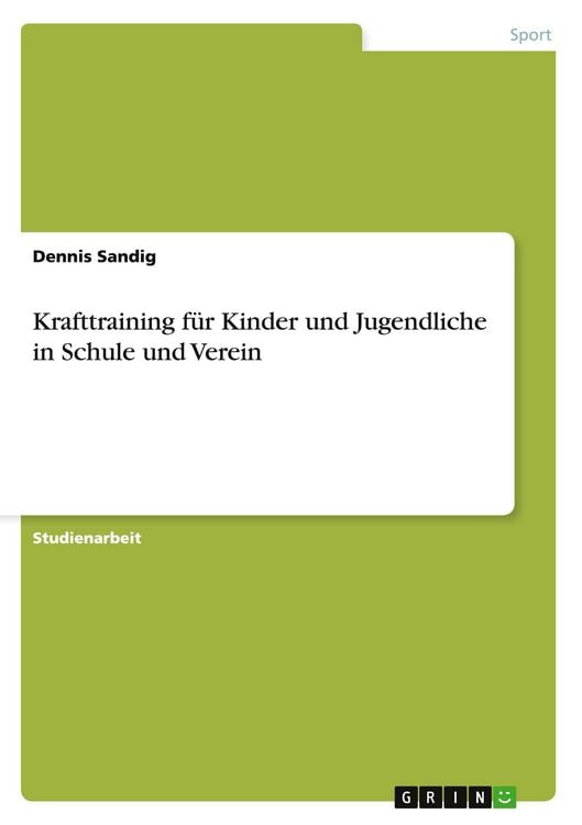 Produktbild: Krafttraining f&uuml;r Kinder und Jugendliche in Schule und Verein
