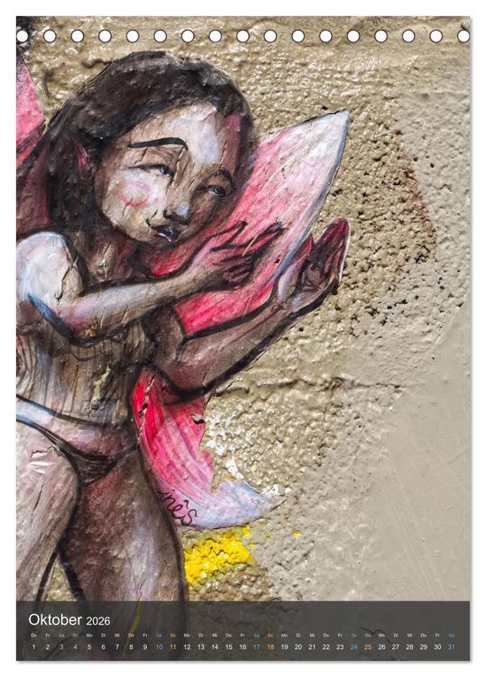 Produktbild: Graffiti Kunst an der frischen Luft (Tischkalender 2026 DIN A5 hoch), CALVENDO Monatskalender