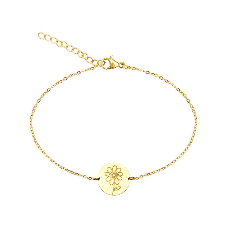 Produktbild: Armband - "Your Flower" vergoldet - G&auml;nsebl&uuml;mchen
