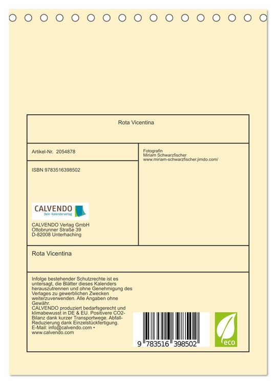 Produktbild: Rota Vicentina (Tischkalender 2026 DIN A5 hoch), CALVENDO Monatskalender