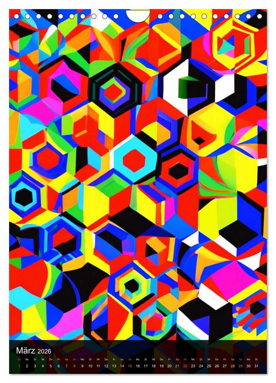 Produktbild: OP Art Nichts f&uuml;r schwache Augen (Wandkalender 2026 DIN A4 hoch), CALVENDO Monatskalender