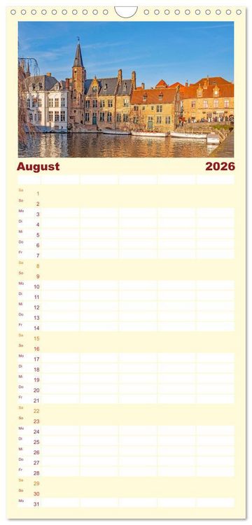 Produktbild: Familienplaner 2026 - Br&uuml;gge - malerische Stadt mit Charme mit 5 Spalten (Wandkalender, 21 x 45 cm) CALVENDO