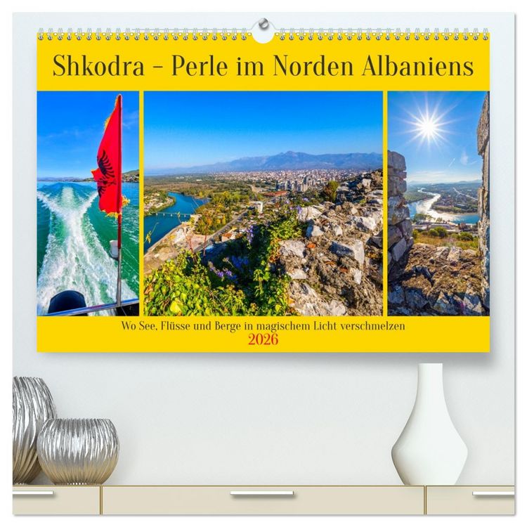 Produktbild: Shkodra &ndash; Perle im Norden Albaniens (hochwertiger Premium Wandkalender 2026 DIN A2 quer), Kunstdruck in Hochglanz