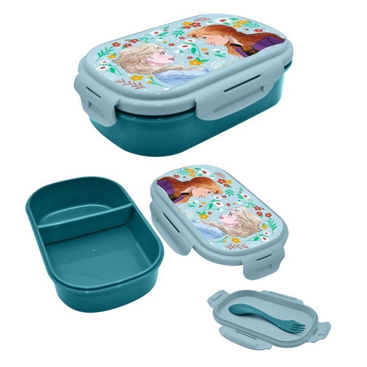 Produktbild: Brotdose Disney Frozen mit Besteckset 2 F&auml;cher