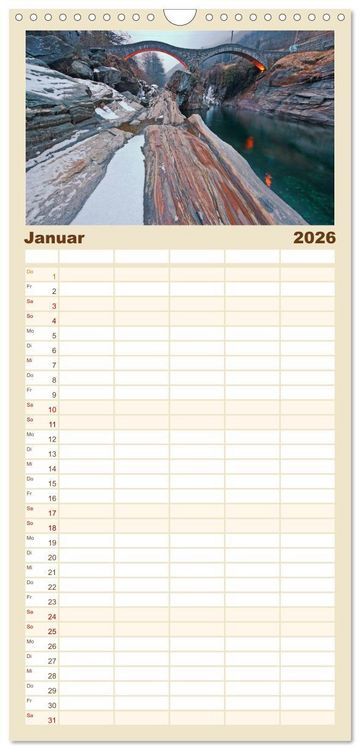 Produktbild: Familienplaner 2026 - Lago Maggiore mit 5 Spalten (Wandkalender, 21 x 45 cm) CALVENDO