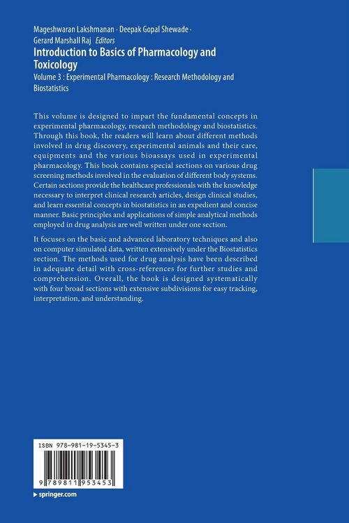 Produktbild: Introduction to Basics of Pharmacology and Toxicology