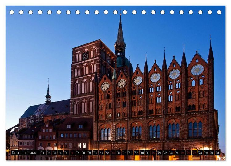 Produktbild: Deutsche Hansest&auml;dte - L&uuml;beck Wismar Rostock Stralsund (Tischkalender 2026 DIN A5 quer), CALVENDO Monatskalender