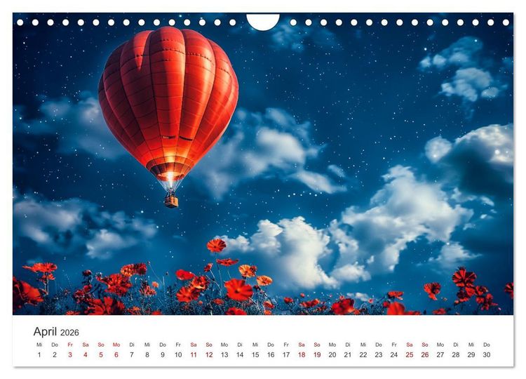 Produktbild: Freiheit im Wind - Mit dem Ballon durchs Jahr (Wandkalender 2026 DIN A4 quer), CALVENDO Monatskalender