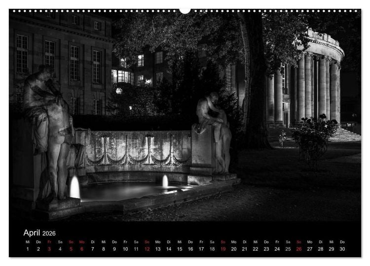 Produktbild: Stuttgart bei Nacht (hochwertiger Premium Wandkalender 2026 DIN A2 quer), Kunstdruck in Hochglanz