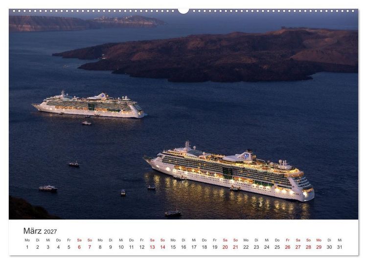 Produktbild: Santorini Fira & Firostefani (Wandkalender 2027 DIN A2 quer), CALVENDO Monatskalender