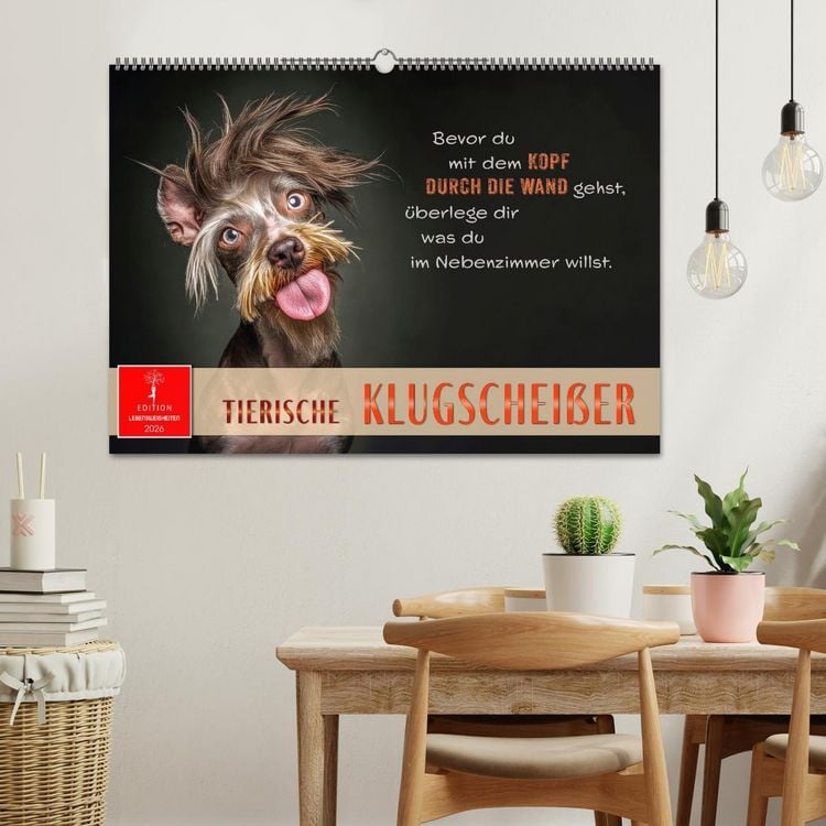 Produktbild: Tierische Klugschei&szlig;er (Wandkalender 2026 DIN A2 quer), CALVENDO Monatskalender