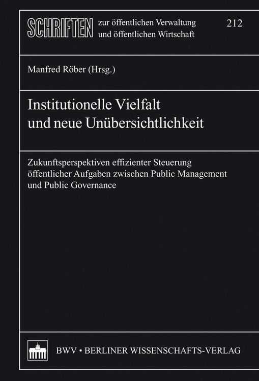 Produktbild: Institutionelle Vielfalt und neue &Uuml;bersichtlichkeit