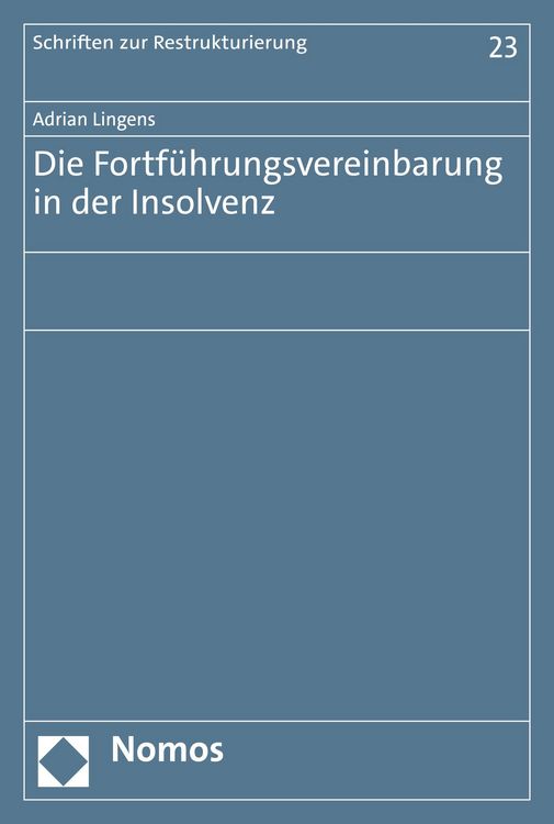 Produktbild: Die Fortf&uuml;hrungsvereinbarung in der Insolvenz
