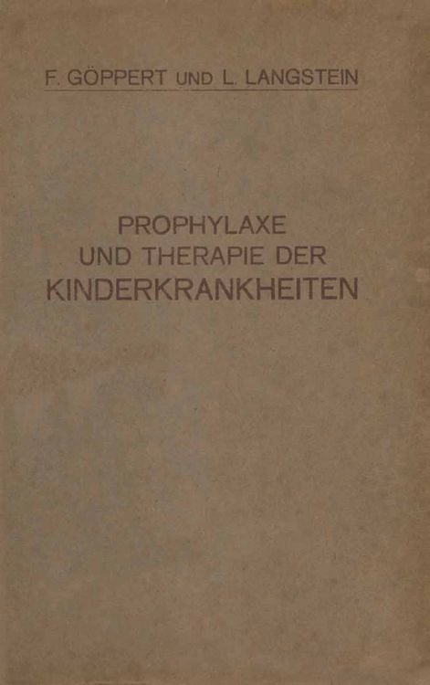 Produktbild: Prophylaxe und Therapie der Kinderkrankheiten