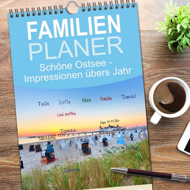 Produktbild: Familienplaner 2026 - Sch&ouml;ne Ostsee - Impressionen &uuml;bers Jahr mit 5 Spalten (Wandkalender, 21 x 45 cm) CALVENDO