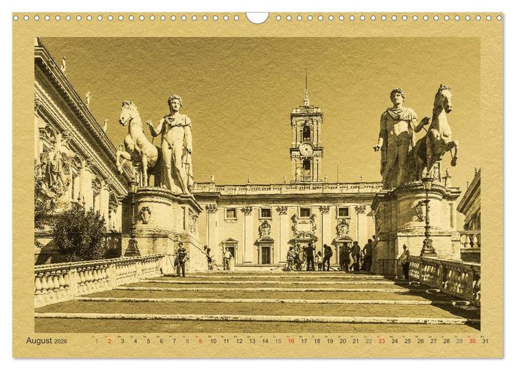 Produktbild: Rom-Ein Kalender im Zeitungsstil (Wandkalender 2026 DIN A3 quer), CALVENDO Monatskalender