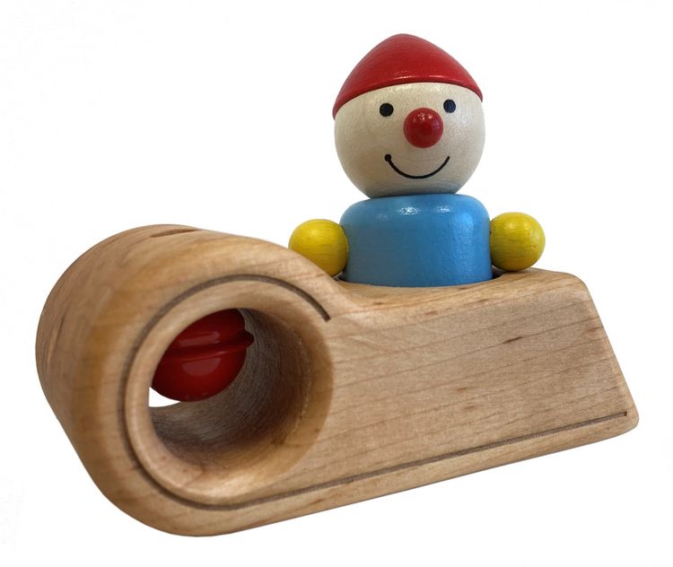 Produktbild: Pfingstweid - Schlittenwicht Niclas aus Erle mit flexiblem Stehwicht Marco und mit rotem Gl&ouml;ckchen, Holz