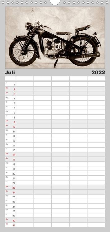 Produktbild: Familienplaner Motorrad Oldtimer aus &Ouml;sterreich (Wandkalender 2022 , 21 cm x 45 cm, hoch)