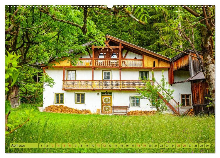 Produktbild: Historische Bauernh&auml;user im Tiroler Leutaschtal (Wandkalender 2026 DIN A2 quer), CALVENDO Monatskalender