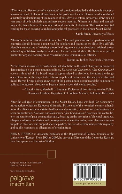 Produktbild: Elections and Democracy after Communism?